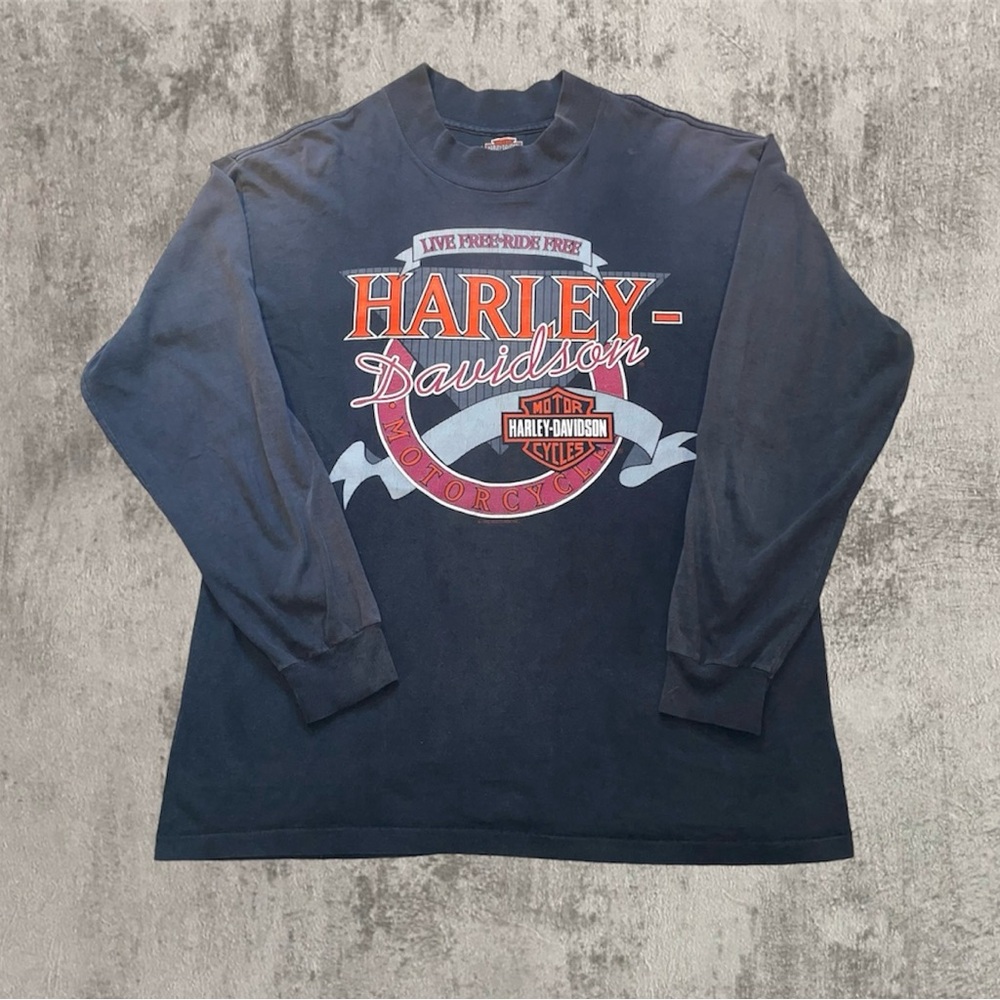 Harley Davidson 1992 vintage long sleeve graphic shirt sz large